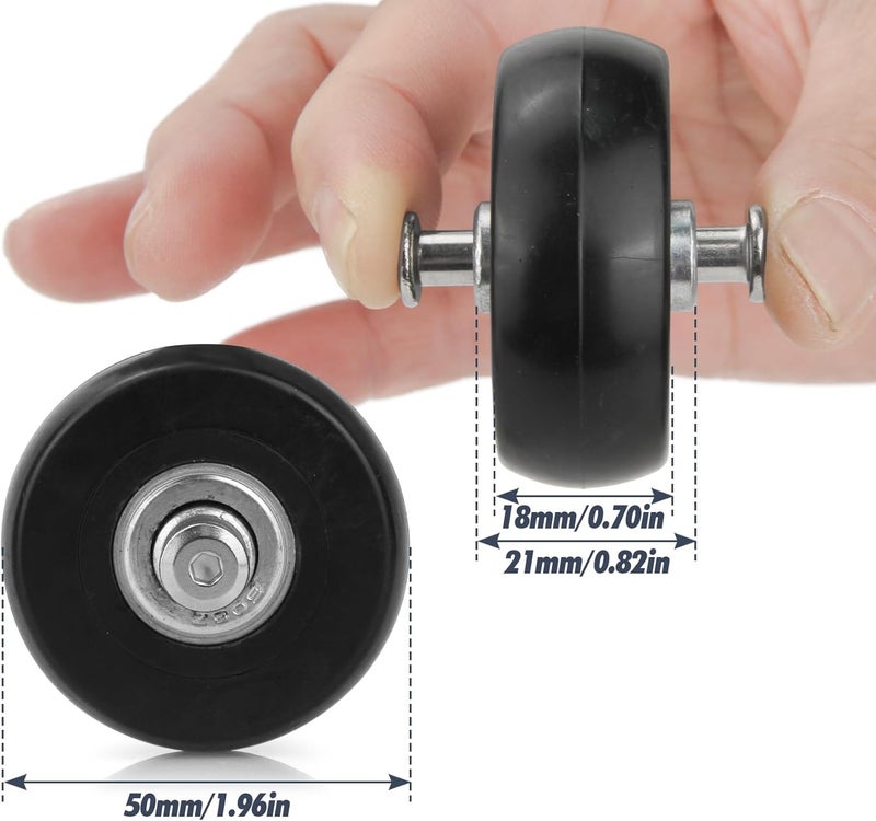 Zoofen 50 x 18mm Luggage Replacement Wheels 4 Pcs Rubber Suitcase Replacement Wheels Wear-Resistant Repair Casters for Luggage - Image 2
